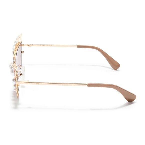 RARE Lele Sadoughi 14k gold Faux Pearls UV Cat Eye Sunglasses - Picture 6 of 14